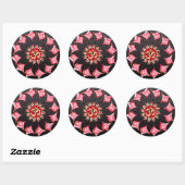 Rond Sticker d'art spirituel Rose noir Om (Feuille)