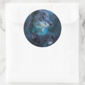 Rond Sticker d'art Wolf bleu (Sac)
