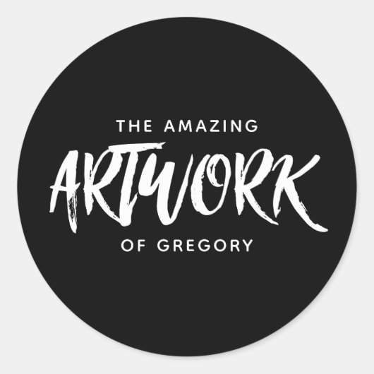 Rond Sticker d'artisanat noir blanc personnalisé (Devant)