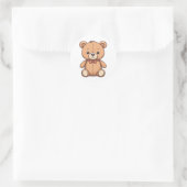 Rond sticker d'artline de l'ours en peluche (Sac)