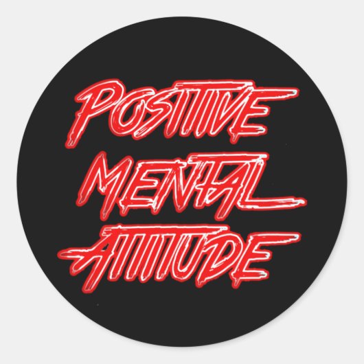 Rond Sticker d'attitude mentale positive (Devant)
