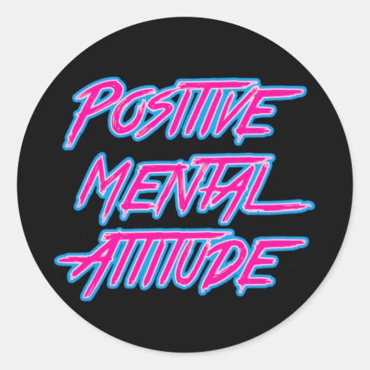 Rond Sticker d'attitude mentale positive (Devant)