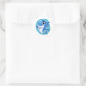Rond Sticker Dauphin Adorable - Cartoon Mignonne Océan (Sac)