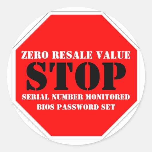 Rond Sticker d'avertissement anti-vol (Devant)