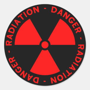 Rond Sticker d'avertissement de rayonnement
