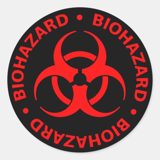 Rond Sticker d'avertissement de risque biologique rouge (Devant)