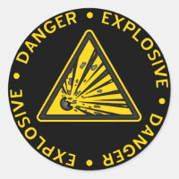 Sticker d'avertissement explosif