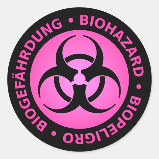 Rond Sticker d'avertissement pour risque biologique tri (Devant)