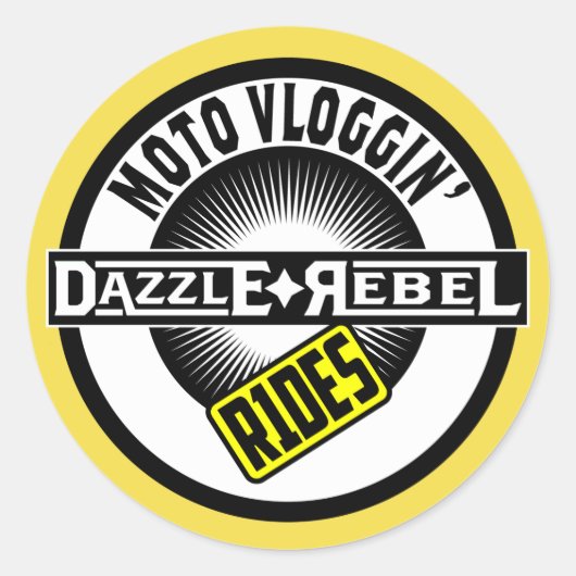 Rond Sticker Dazzle Rebel Rides (Devant)