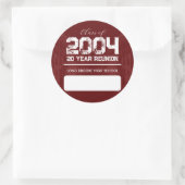 Rond Sticker de 20 ans pour la réunion de l'école secon (Sac)