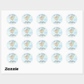 Rond Sticker de Baby shower de fentes mignon (Feuille)