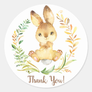 Rond Sticker de Baby shower de lapin doux Favoriser Mer