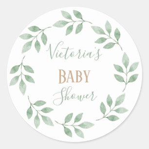 Rond Sticker de Baby shower de nom personnalisé