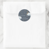 Rond Sticker de Baby shower de nuage Moon Star (Sac)