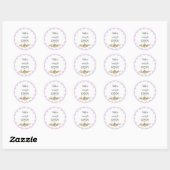Rond Sticker de Baby shower Lavender White Ready to POP (Feuille)