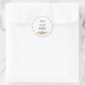 Rond Sticker de Baby shower Lavender White Ready to POP (Sac)