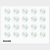 Rond Sticker de balise Little Man Baby shower Wreath Fa (Feuille)