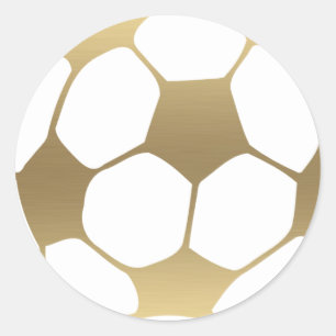 Rond Sticker de balle de football en or Faux