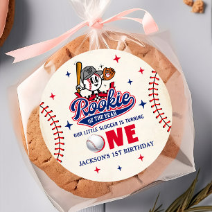 Rond Sticker de base-ball 1er anniversaire de la recrue