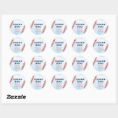 Rond Sticker de baseball Anniversaire Merci Favoriser (Feuille)