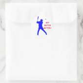 Rond Sticker de baseball personnalisable avec batteur (Sac)