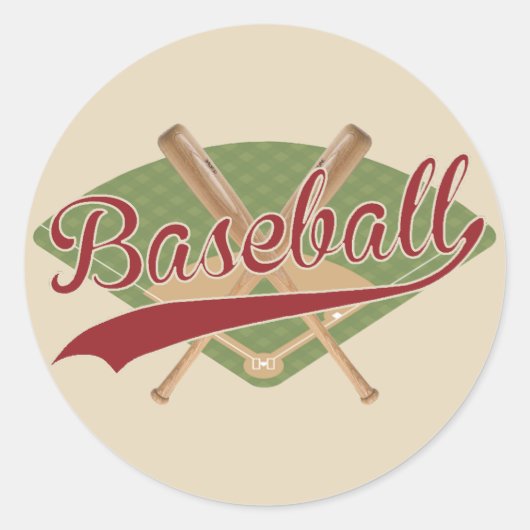 Rond Sticker de baseball vintage look (Devant)
