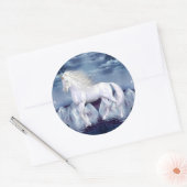 Rond Sticker de beauté blanche Unicorn (Enveloppe)