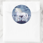 Rond Sticker de beauté blanche Unicorn (Sac)
