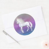 Rond Sticker de beauté blanche Unicorn (Enveloppe)