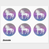 Rond Sticker de beauté blanche Unicorn (Feuille)