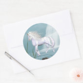 Rond Sticker de beauté blanche Unicorn (Enveloppe)