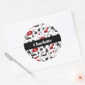 Rond Sticker de beauté de mode (Enveloppe)