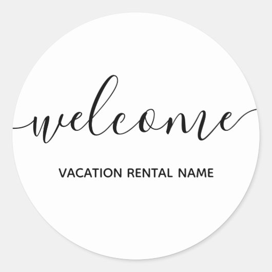 Rond Sticker de bienvenue blanc de location de vacances (Devant)