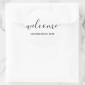 Rond Sticker de bienvenue blanc de location de vacances (Sac)