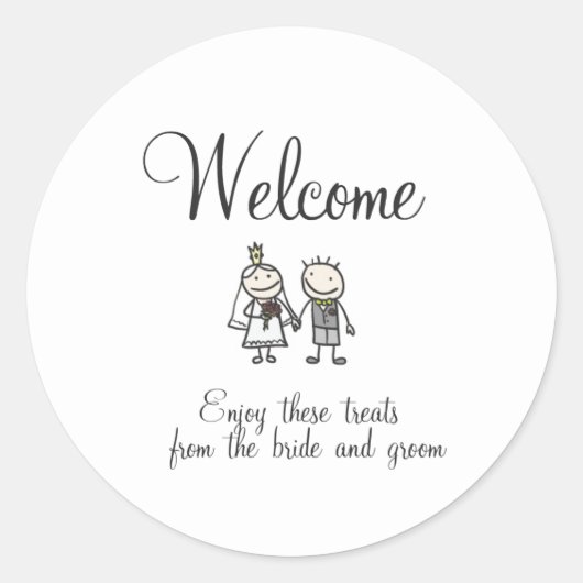 Rond Sticker de bienvenue mariage (Devant)