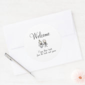 Rond Sticker de bienvenue mariage (Enveloppe)