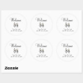 Rond Sticker de bienvenue mariage (Feuille)