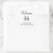 Rond Sticker de bienvenue mariage (Sac)