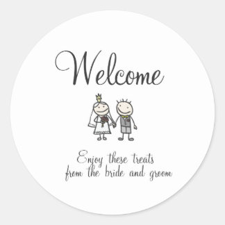 Rond Sticker de bienvenue mariage