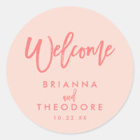 Sticker de bienvenue Mariage à la main chic | cora