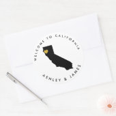 Rond Sticker de bienvenue pour Mariage californien, sac (Enveloppe)