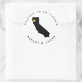 Rond Sticker de bienvenue pour Mariage californien, sac (Sac)