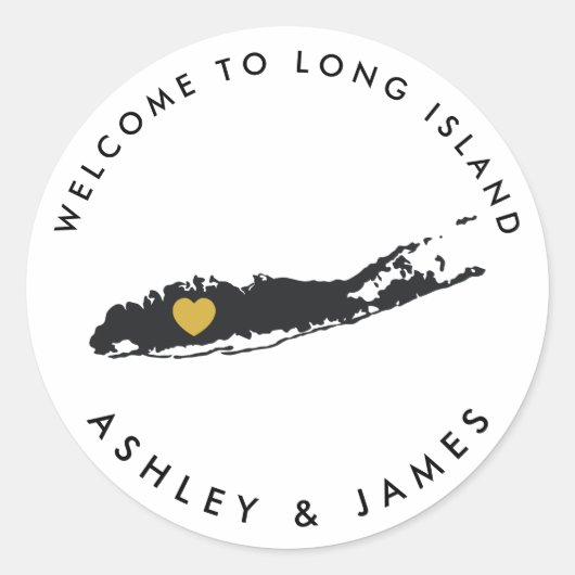Rond Sticker de bienvenue pour Mariage de Long Island B (Devant)