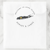 Rond Sticker de bienvenue pour Mariage de Long Island B (Sac)