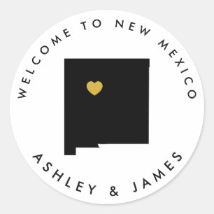 Rond Sticker de bienvenue pour Mariage du Nouveau-Mexiq