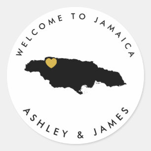 Rond Sticker de bienvenue pour Mariage jamaïcain pour b