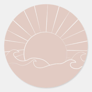 Rond Sticker de Bohemian Sun et Waves