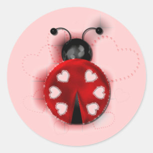 Rond Sticker de bonne chance Ladybug