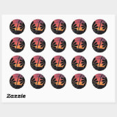 Rond Sticker de bordure du coucher de soleil (Feuille)