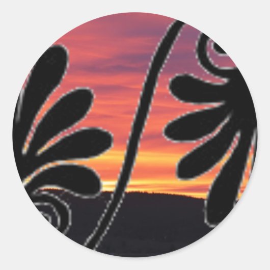 Rond Sticker de bordure du coucher de soleil (Devant)